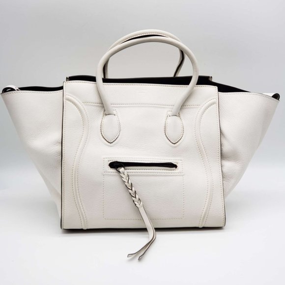 Celine Handbags - 100% Authentic CELINE  White Leather Hand Bag
